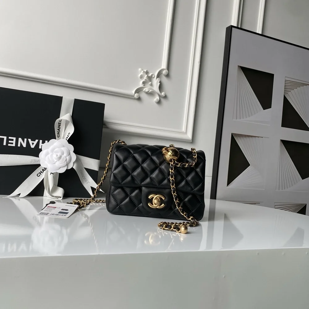Chanel Mini Flap Bag with Top Handle & Ball